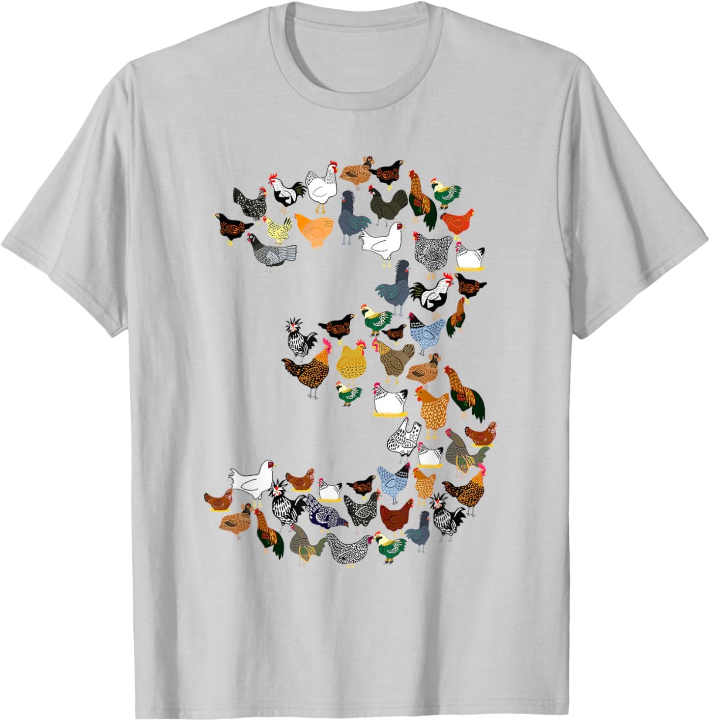 3rd Birthday Outfit Girl Boy Three Year Old Farm Chicken T-Shirt - T-Shirt | Ash