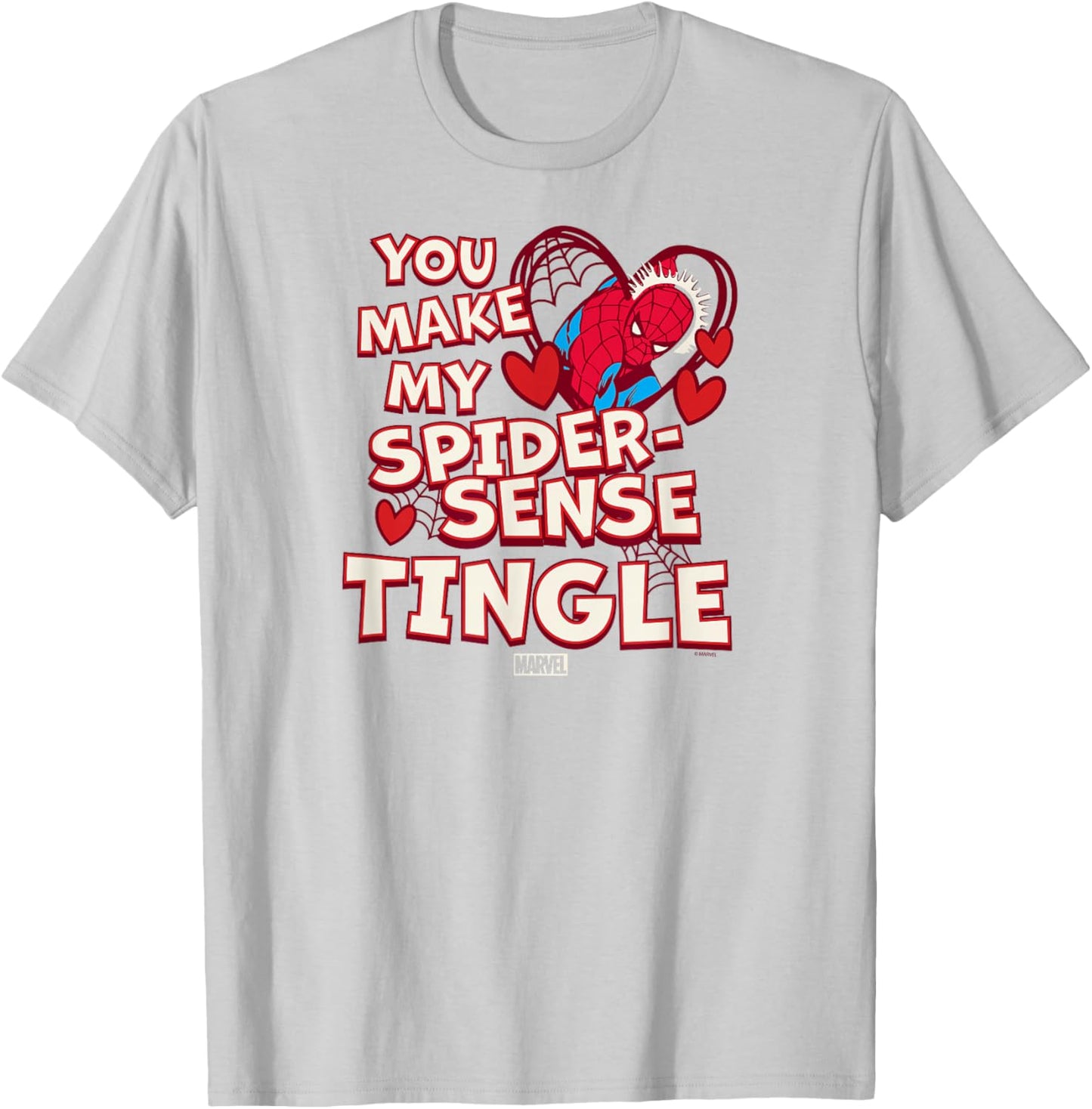 Spider-Man - You Make My Spider Sense Tingle Valentine's Day T-Shirt - T-Shirt | Ash