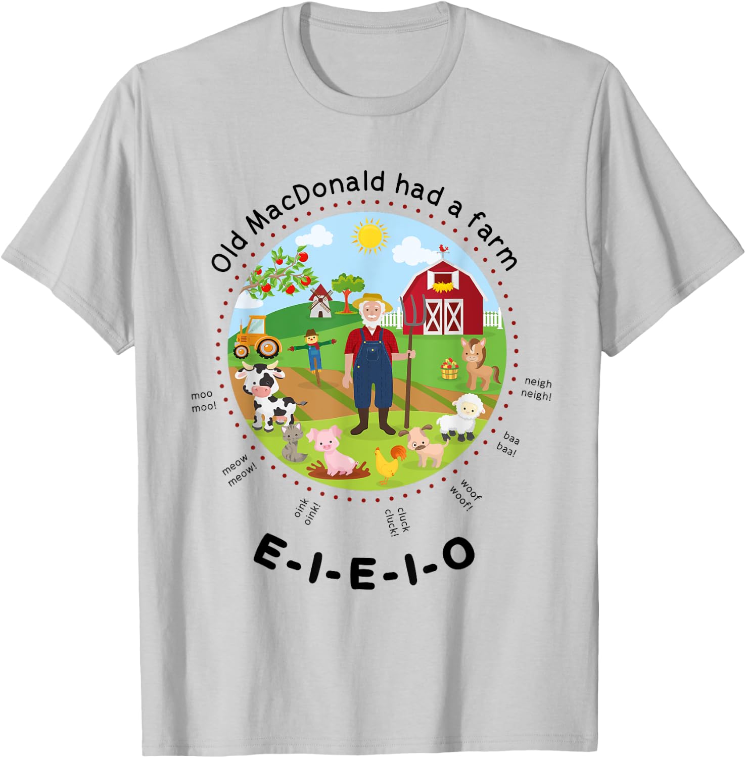 Old MacDonald had a farm English Nursery Rhyme Theme T-Shirt - T-Shirt | Ash