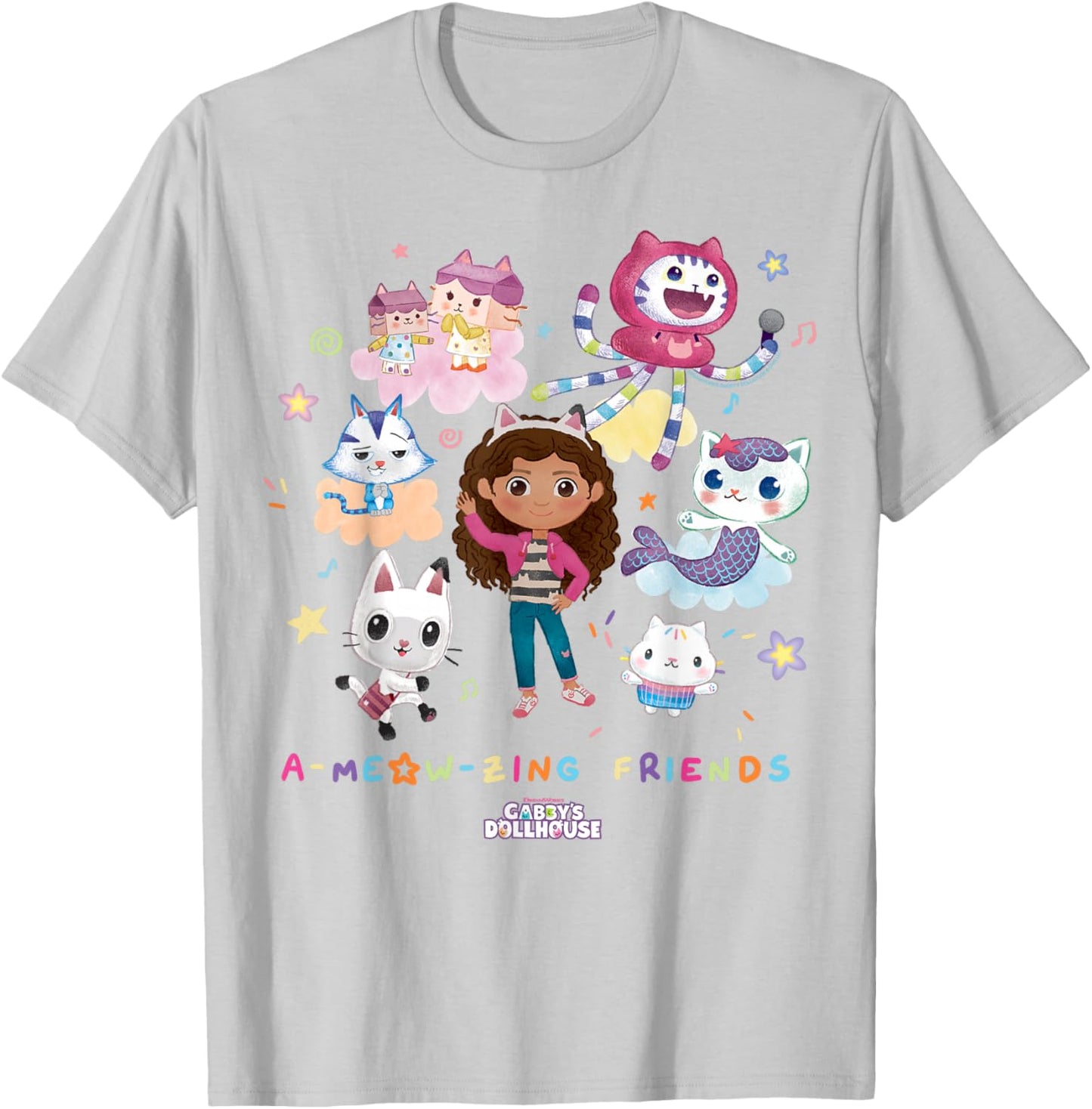 DreamWorks Gabby's Dollhouse A-Meow-zing Friends T-Shirt - T-Shirt | Ash