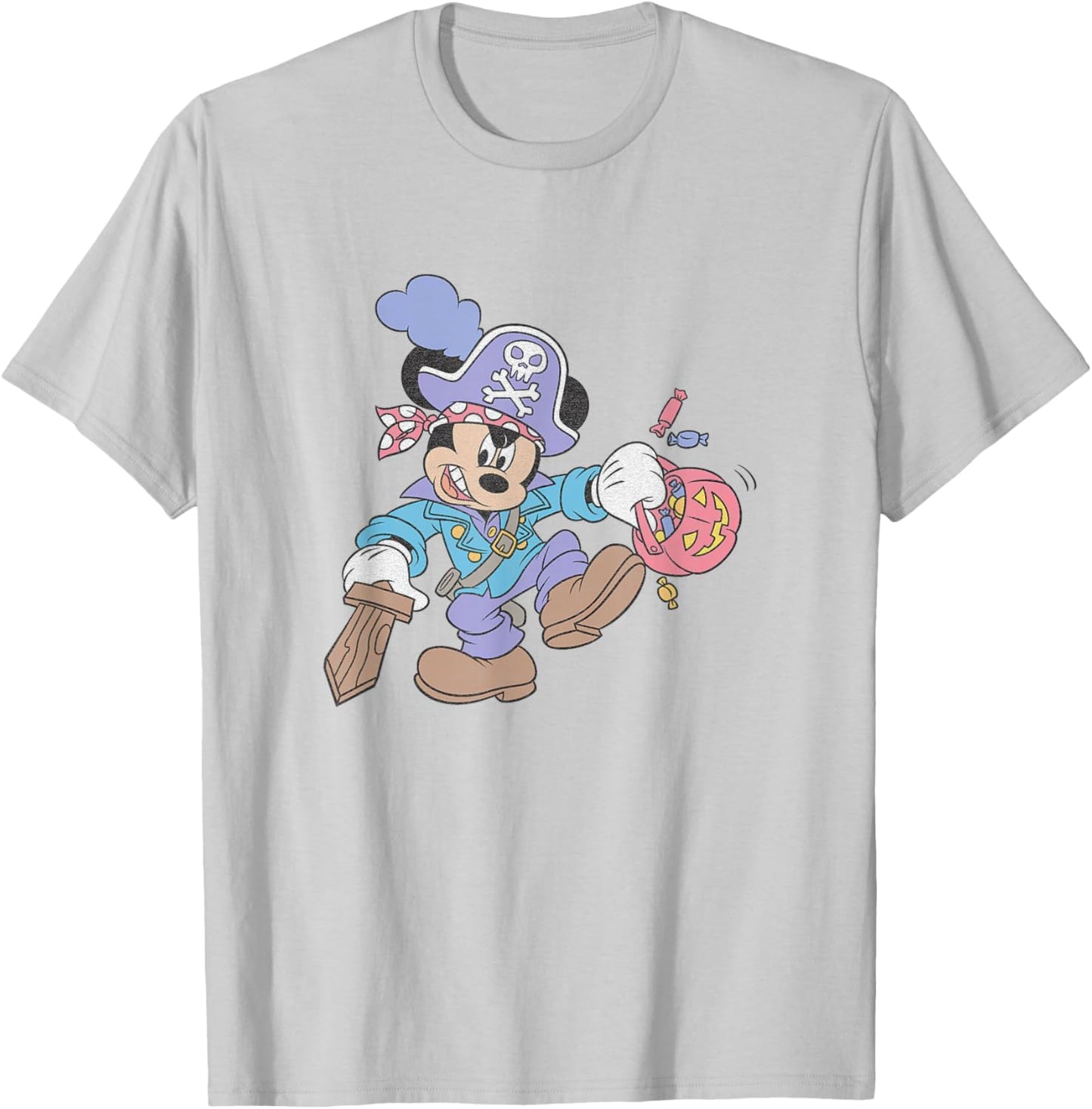 Disney Mickey And Friends Halloween Pirate Candy Costume T-Shirt - T-Shirt | Ash
