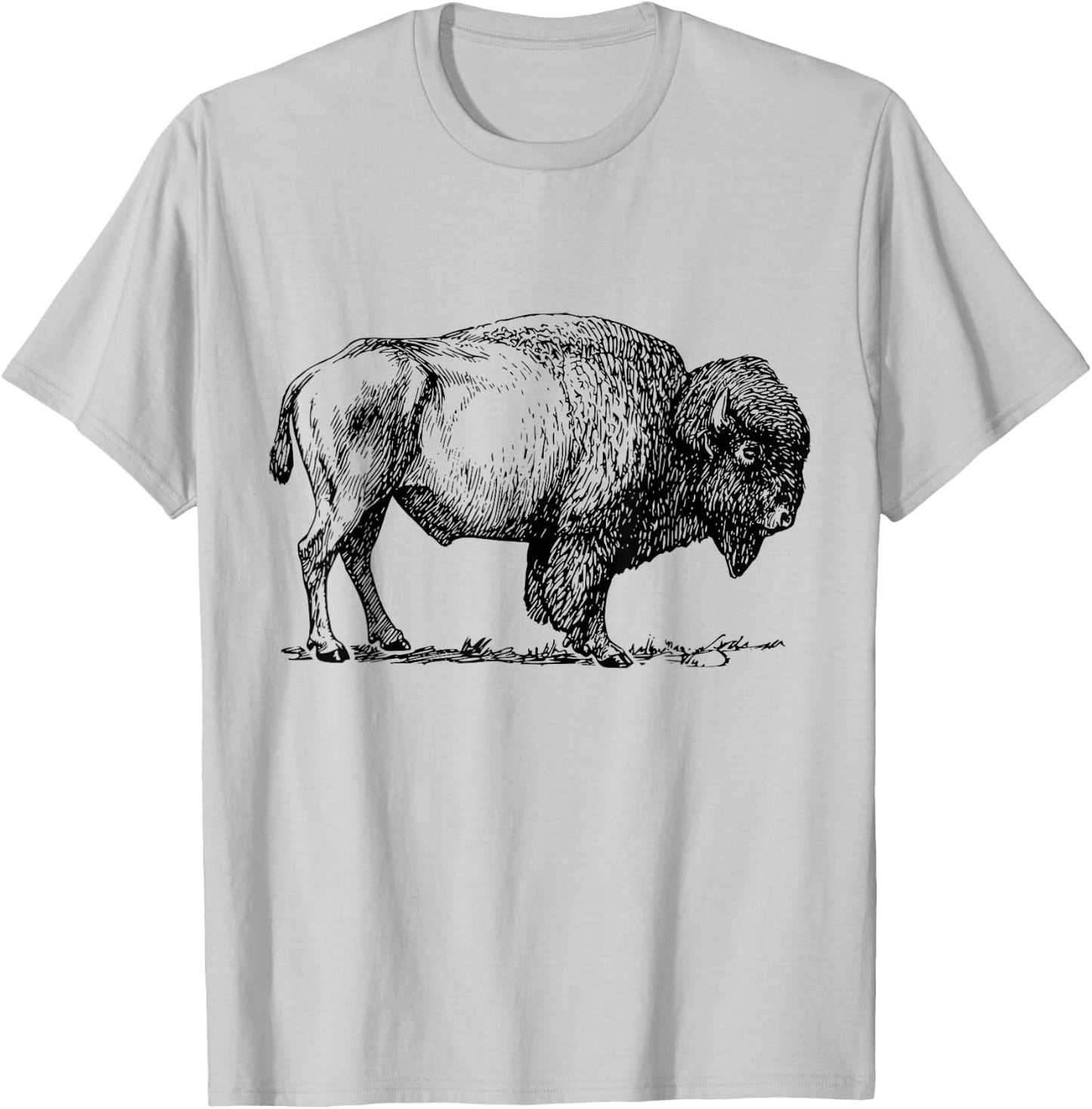 Buffalo American Bison Classic Print T-Shirt - T-Shirt | Ash