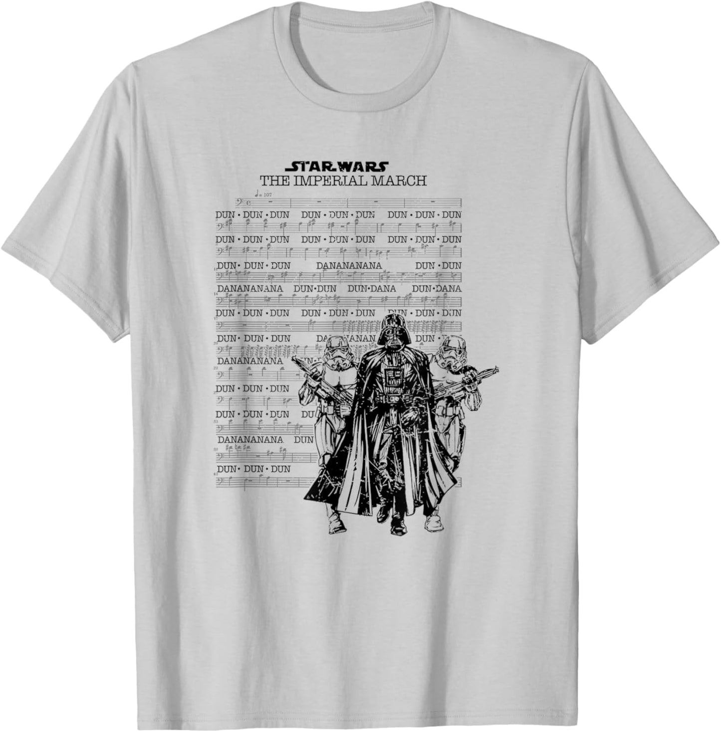 Star Wars Classic Imperial March Partitures Group Shot T-Shirt - T-Shirt | Ash