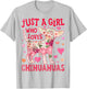 Chihuahua Just A Girl Who Loves Chihuahuas Dog Flower Floral T-Shirt - T-Shirt | Ash