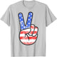 American Flag Peace Sign Hand Shirt USA 4th Fourth of July T-Shirt - T-Shirt | Ash