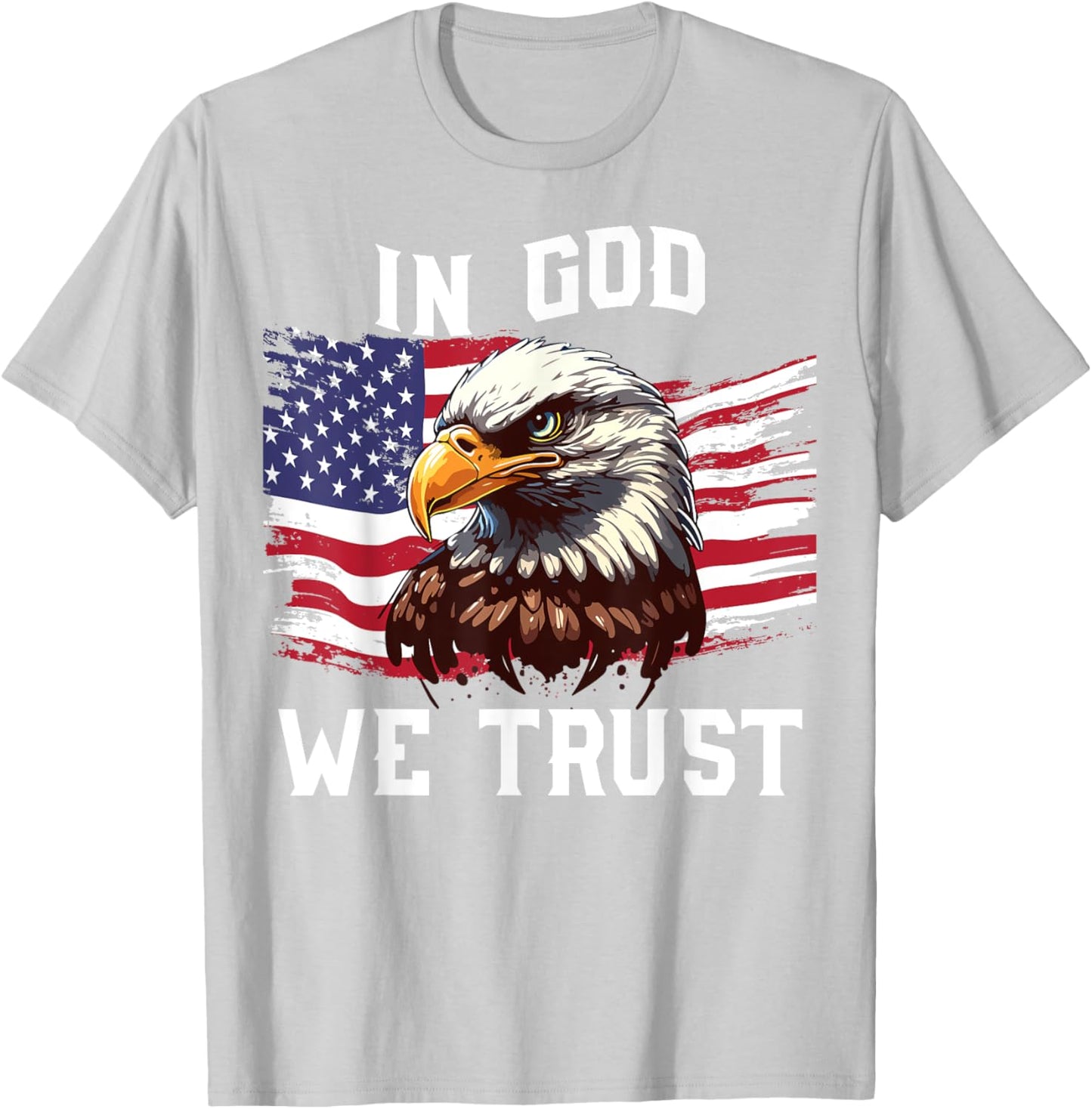 Men In God We Trust 4th July American Flag Eagle Boy Toddler T-Shirt - T-Shirt | Ash