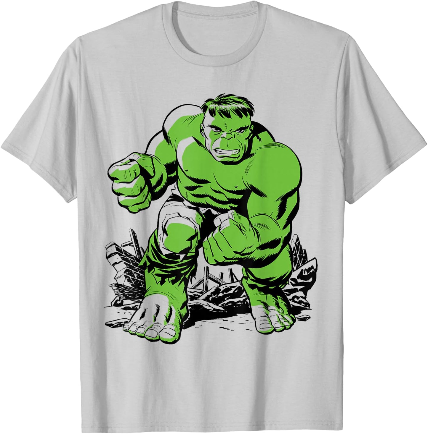 Marvel The Incredible Hulk Retro Comic Art T-Shirt - T-Shirt | Ash