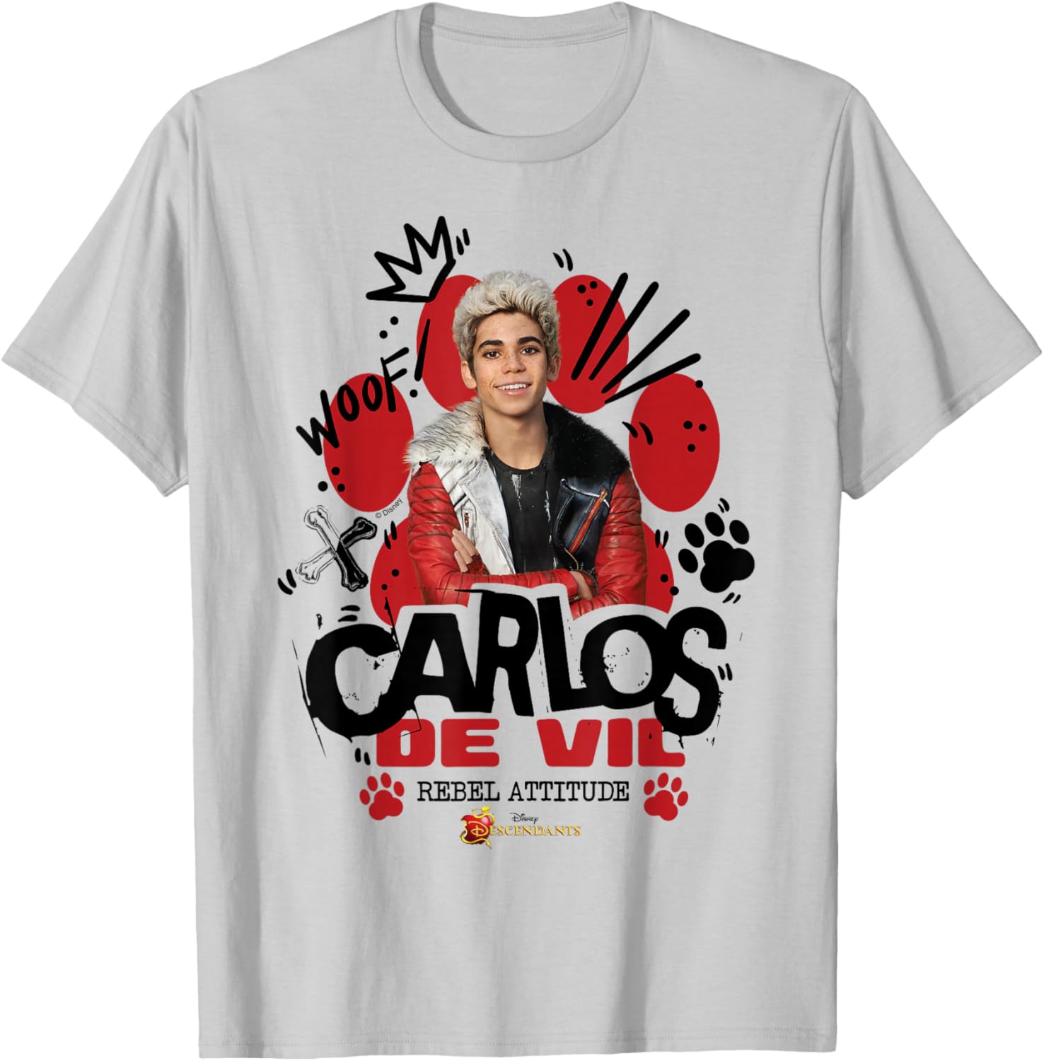 Descendants - Carlos De Vil Rebel Attitude T-Shirt - T-Shirt | Ash