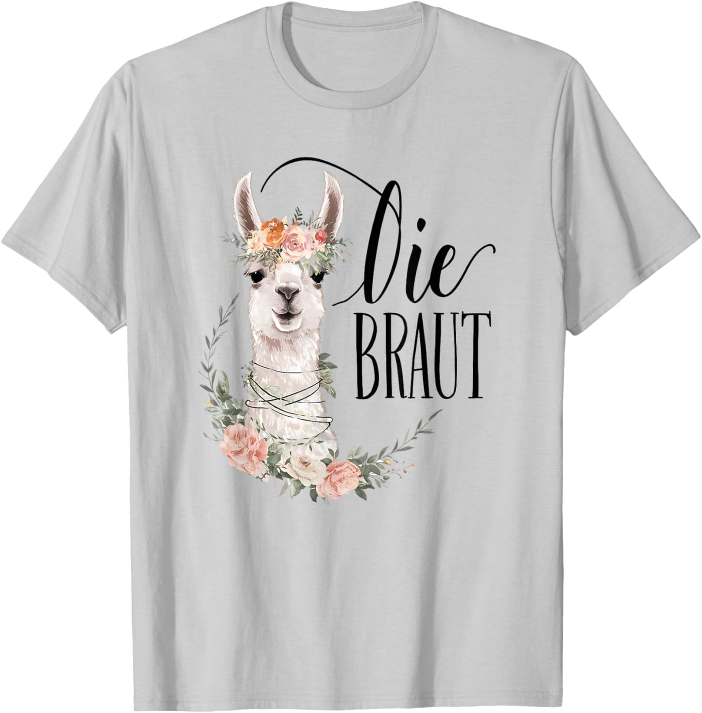 Braut Bride to be Lama Alpaka Alpaca Verlobung Braut JGA T-Shirt - T-Shirt | Ash