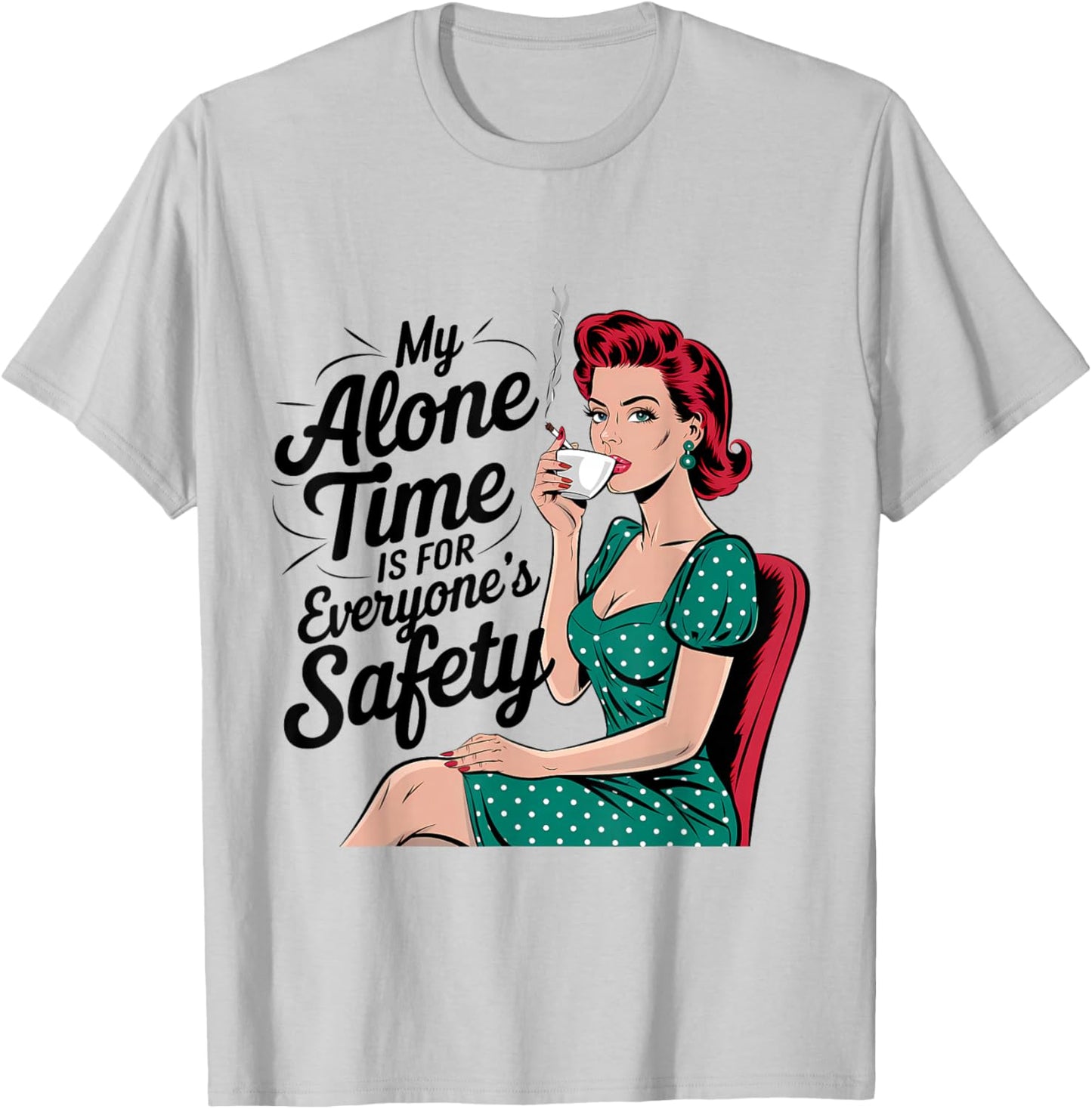 Funny Dark Humor Retro 1950s Housewife Vintage Sarcasm Women T-Shirt - T-Shirt | Ash