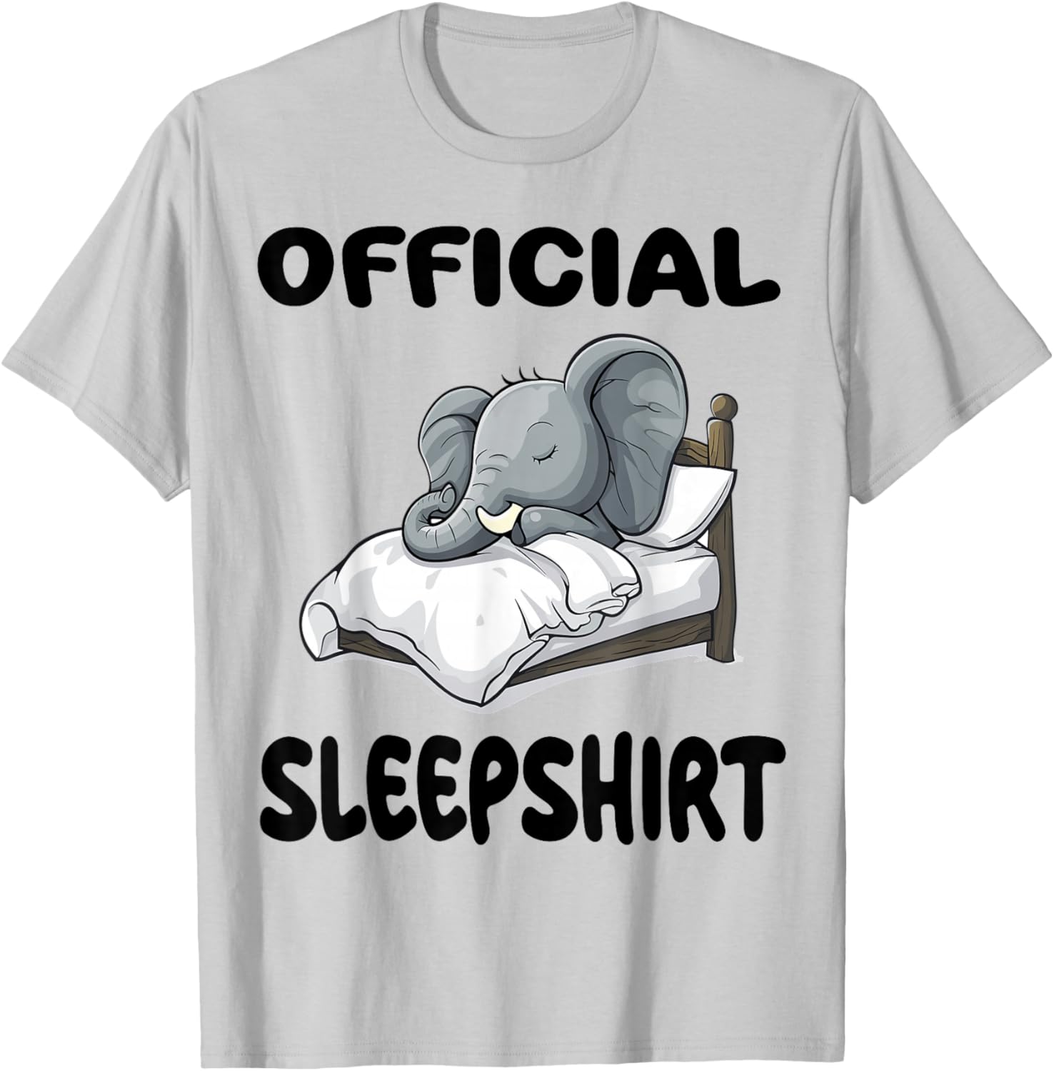 Elephant Animal Official Sleepshirt Pajamas Nightgown T-Shirt - T-Shirt | Ash