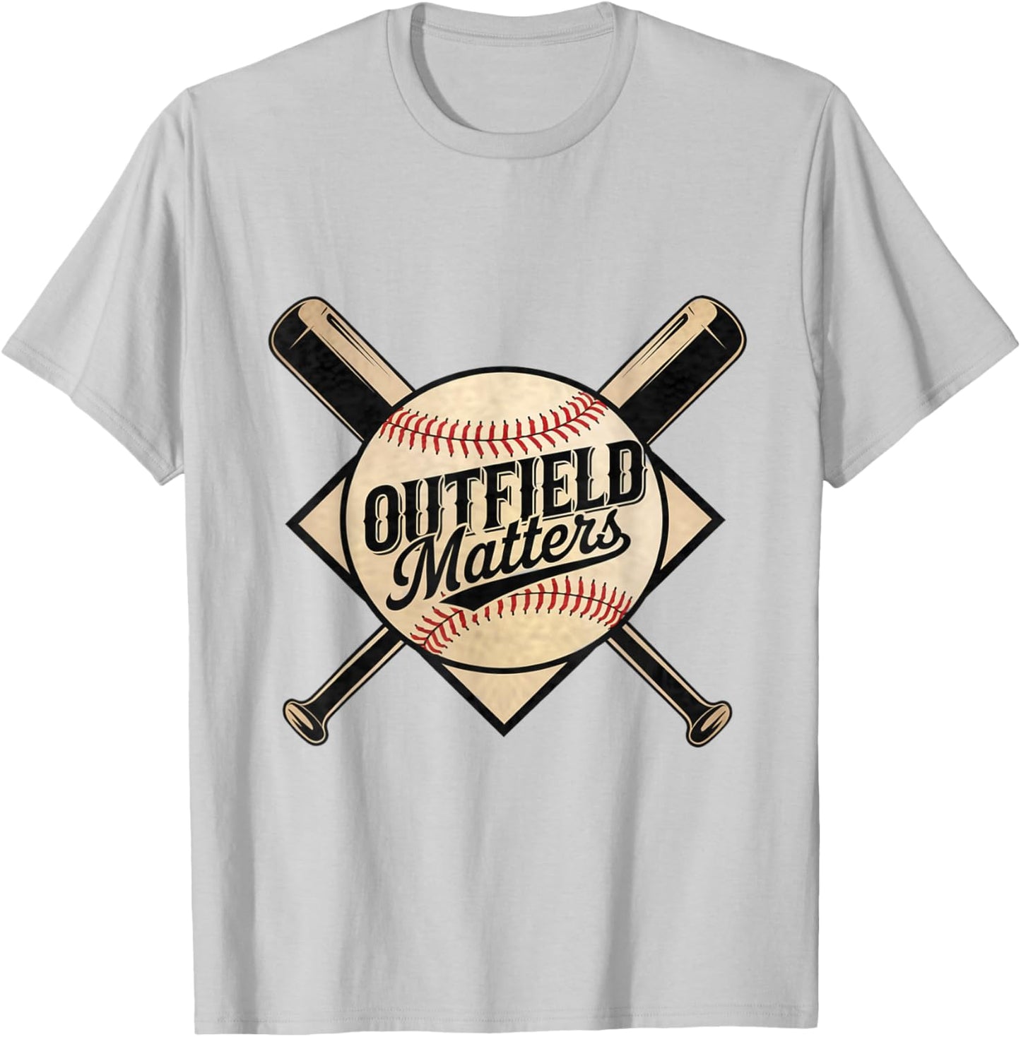Funny Baseball Quote Outfield Matters Outfielders T-Shirt - T-Shirt | Ash