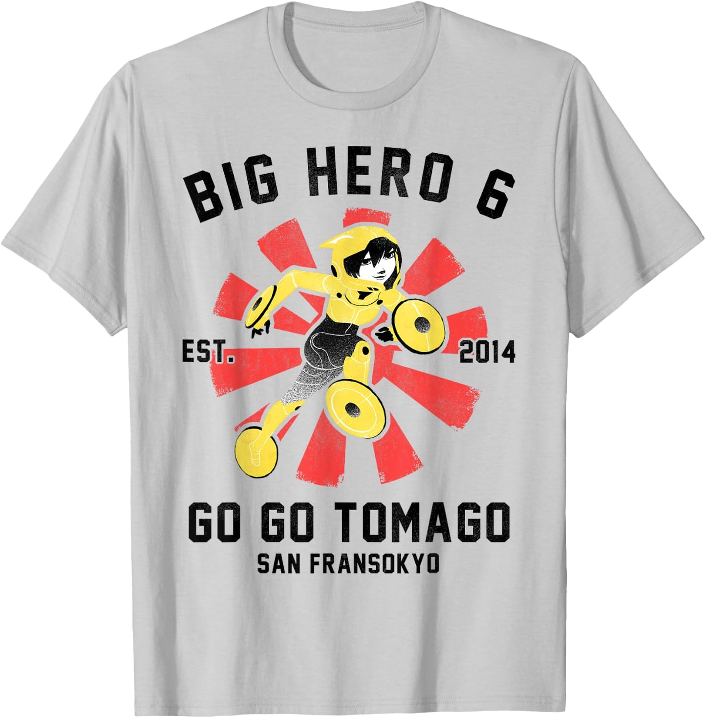 Disney Big Hero 6 Go Go Tomago Poster Graphic T-Shirt - T-Shirt | Ash