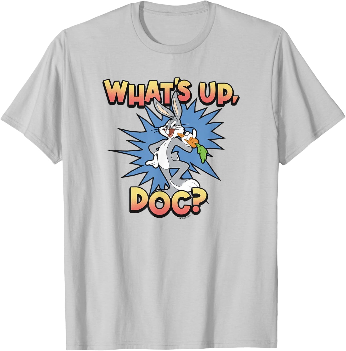 Looney Tunes Bugs Bunny Classic What's Up Doc Carrot Action T-Shirt - T-Shirt | Ash