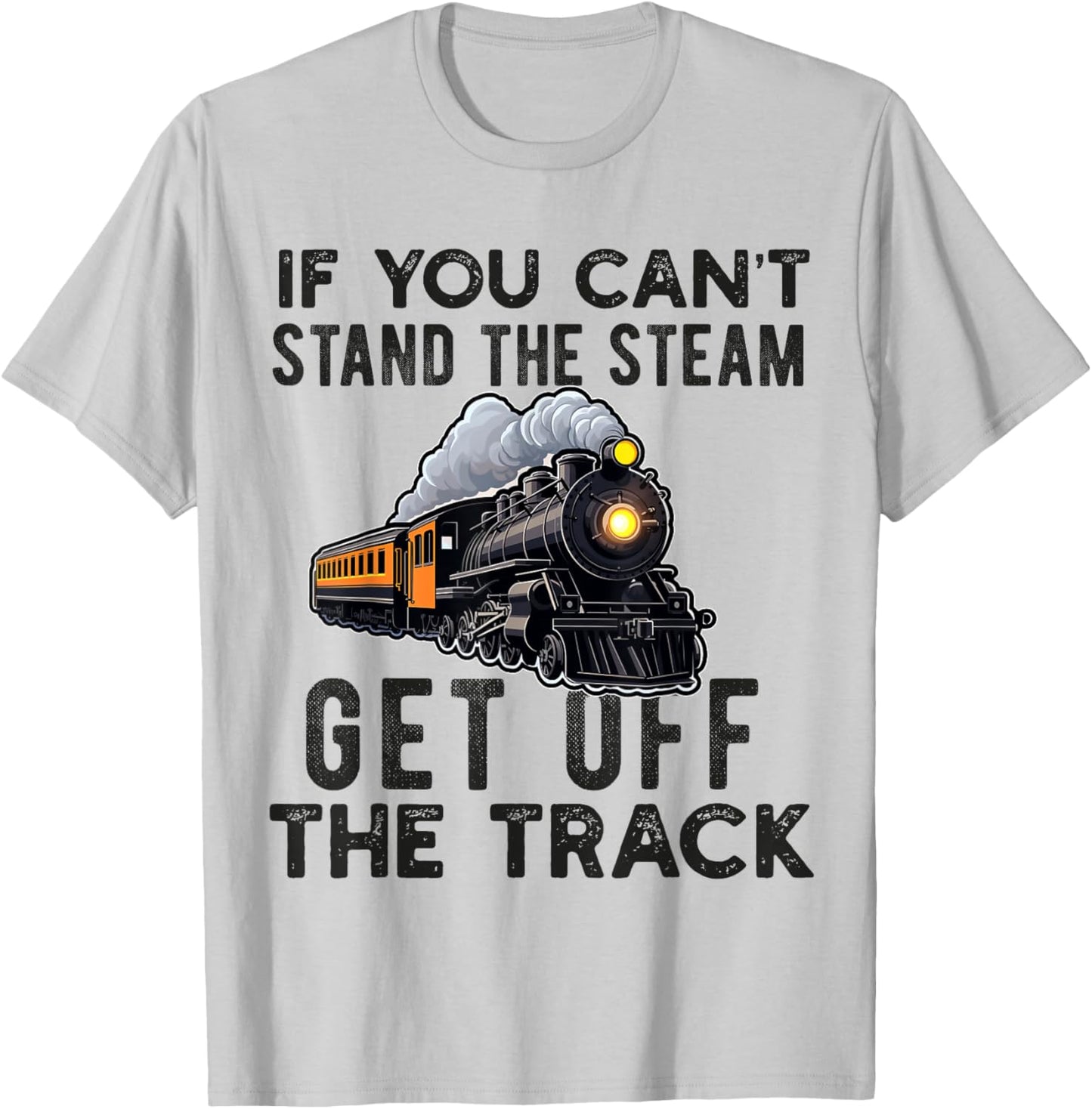 Train For Adult Men Boys Railroad Conductor Locomotive Train T-Shirt - T-Shirt | Ash