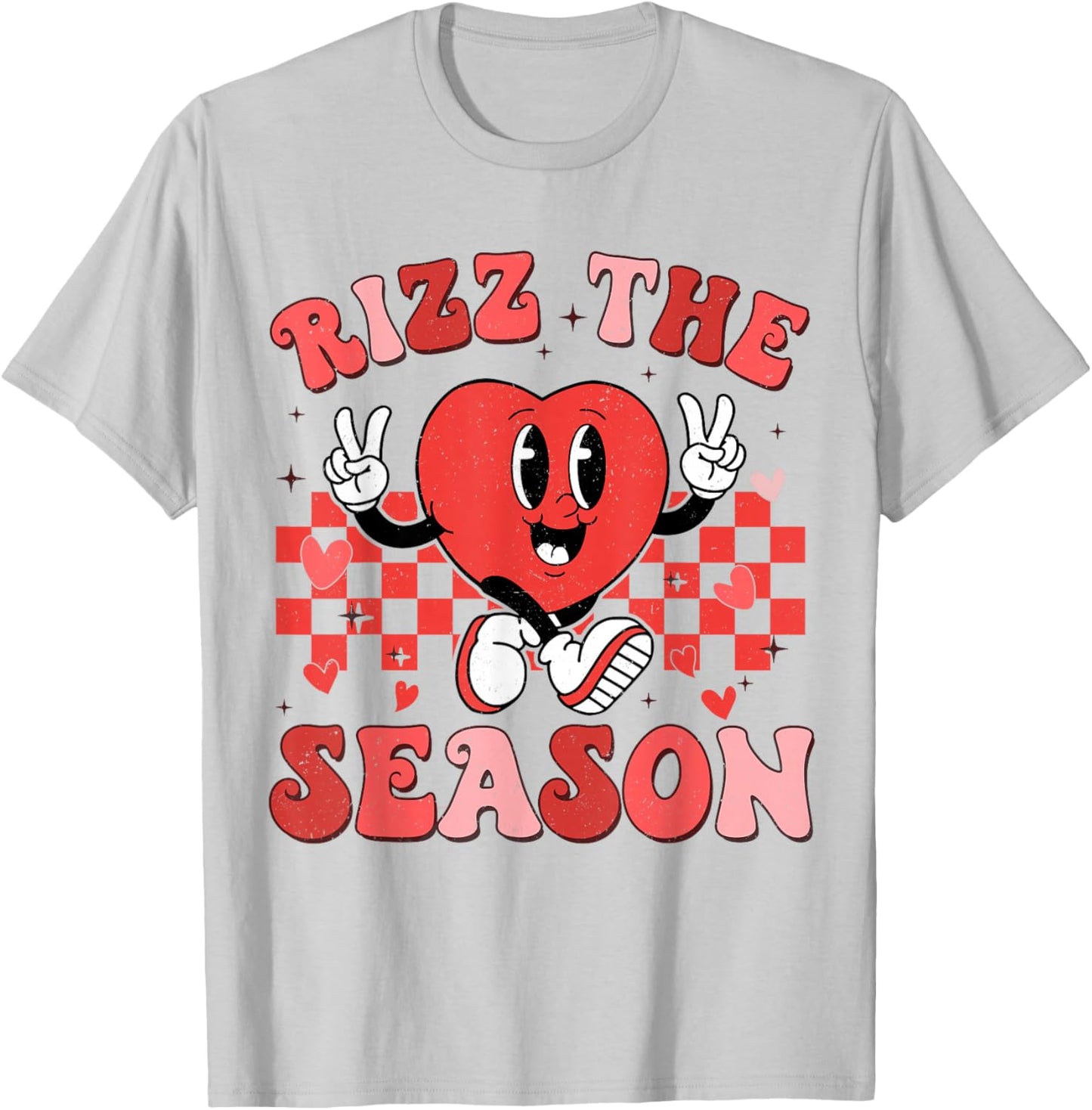 Rizz the Season Funny Valentine Groovy Valentine Rizzler T-Shirt - T-Shirt | Ash