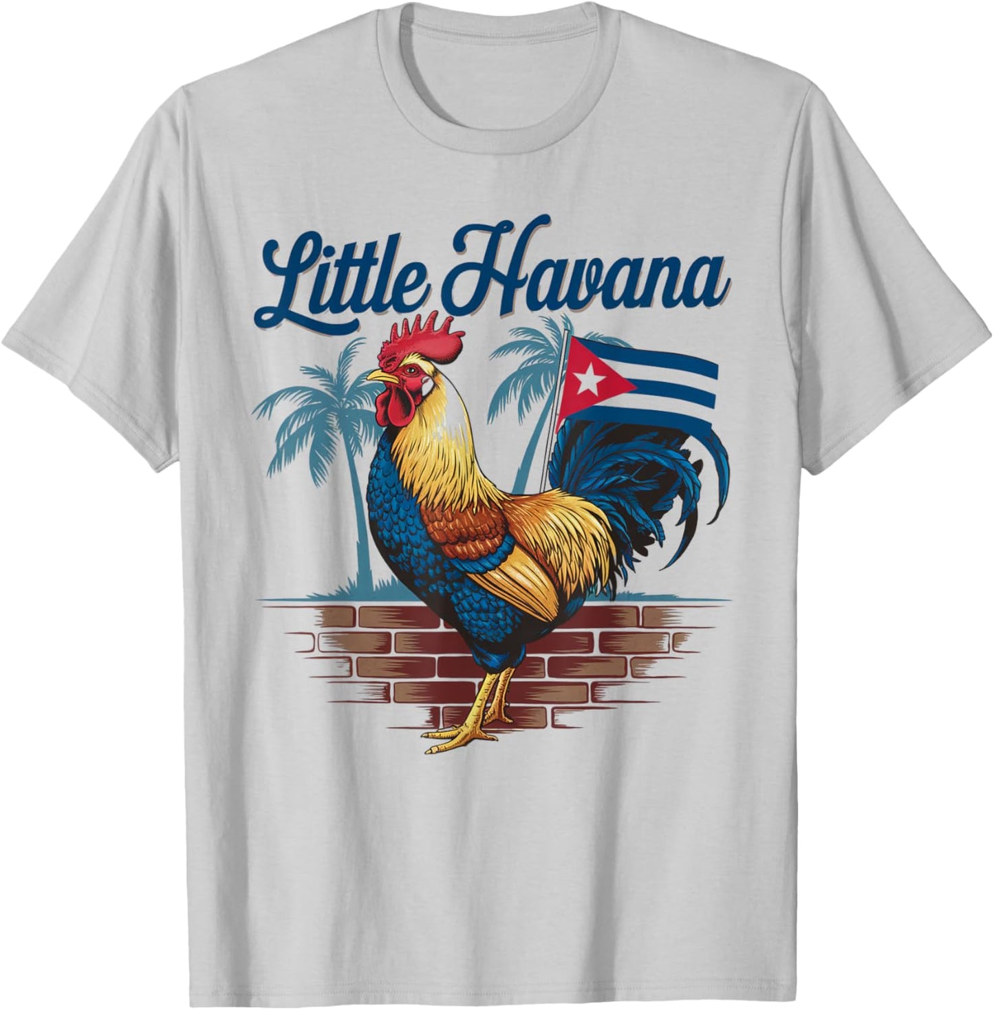 Little Cuban Rooster Fun Havana T-Shirt - T-Shirt | Ash
