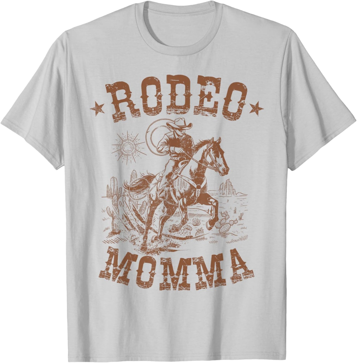 Rodeo Momma Western Cowboy Family Matching Mother's Day T-Shirt - T-Shirt | Ash