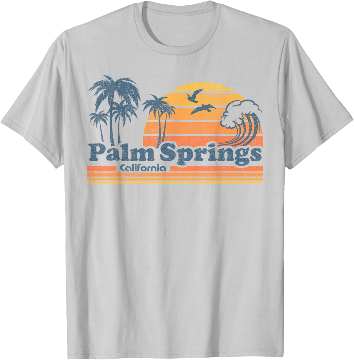 Palm Springs California Beach Vacation Cute Cali 70s Retro T-Shirt - T-Shirt | Ash