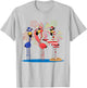 Flamingos And Fireworks Red White Blue 4th Of July American T-Shirt - T-Shirt | Ash