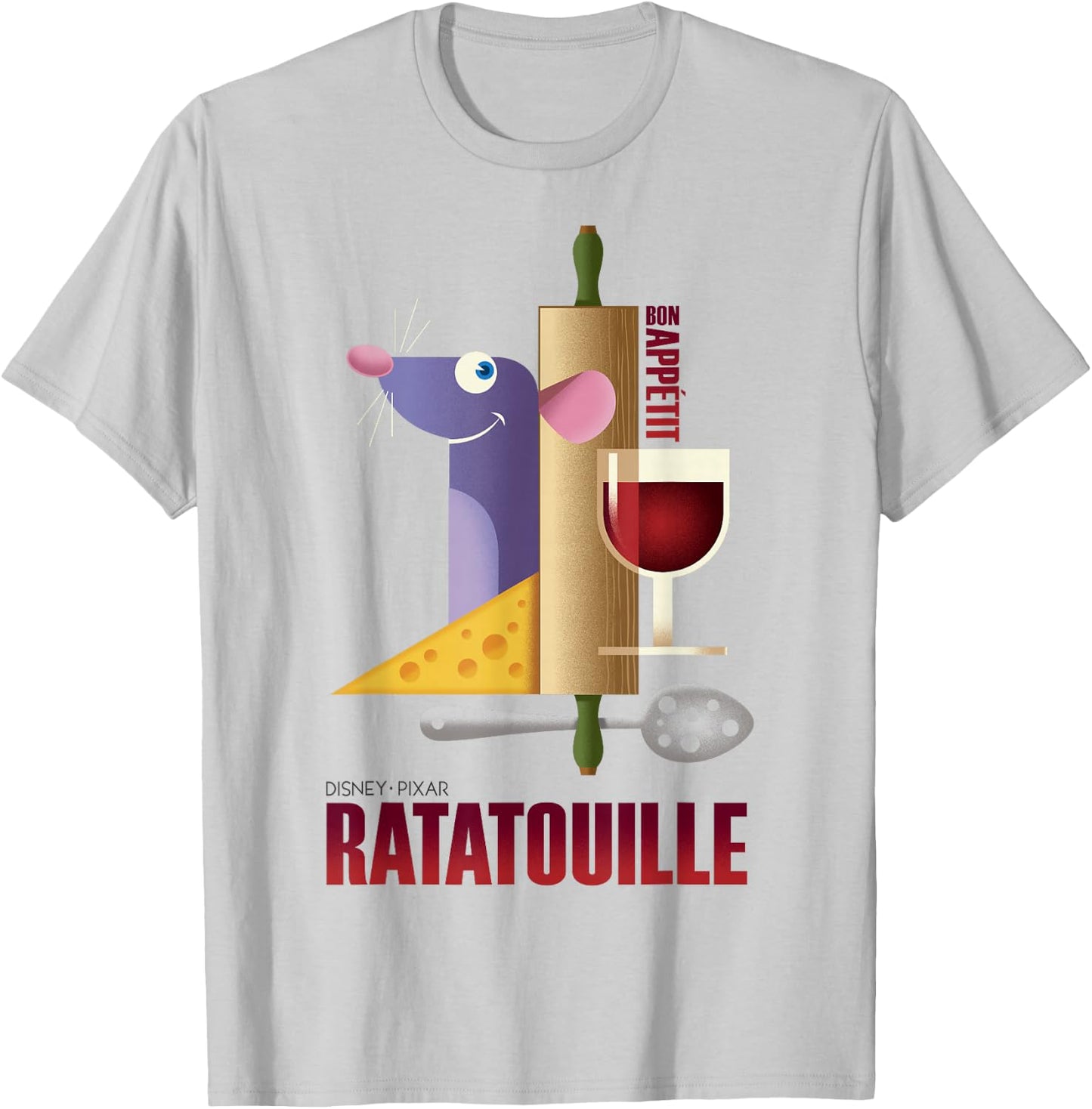 Disney Pixar Ratatouille Bon Appetit Poster T-Shirt - T-Shirt | Ash