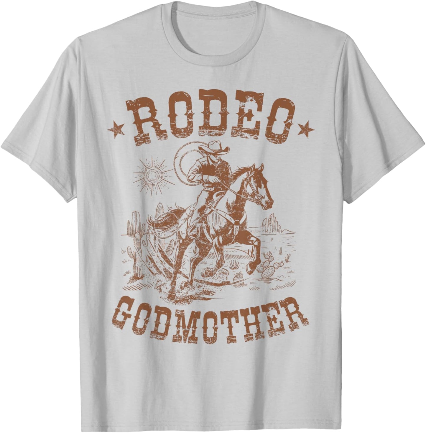 Rodeo Godmother Western Cowboy Family Matching Mother's Day T-Shirt - T-Shirt | Ash