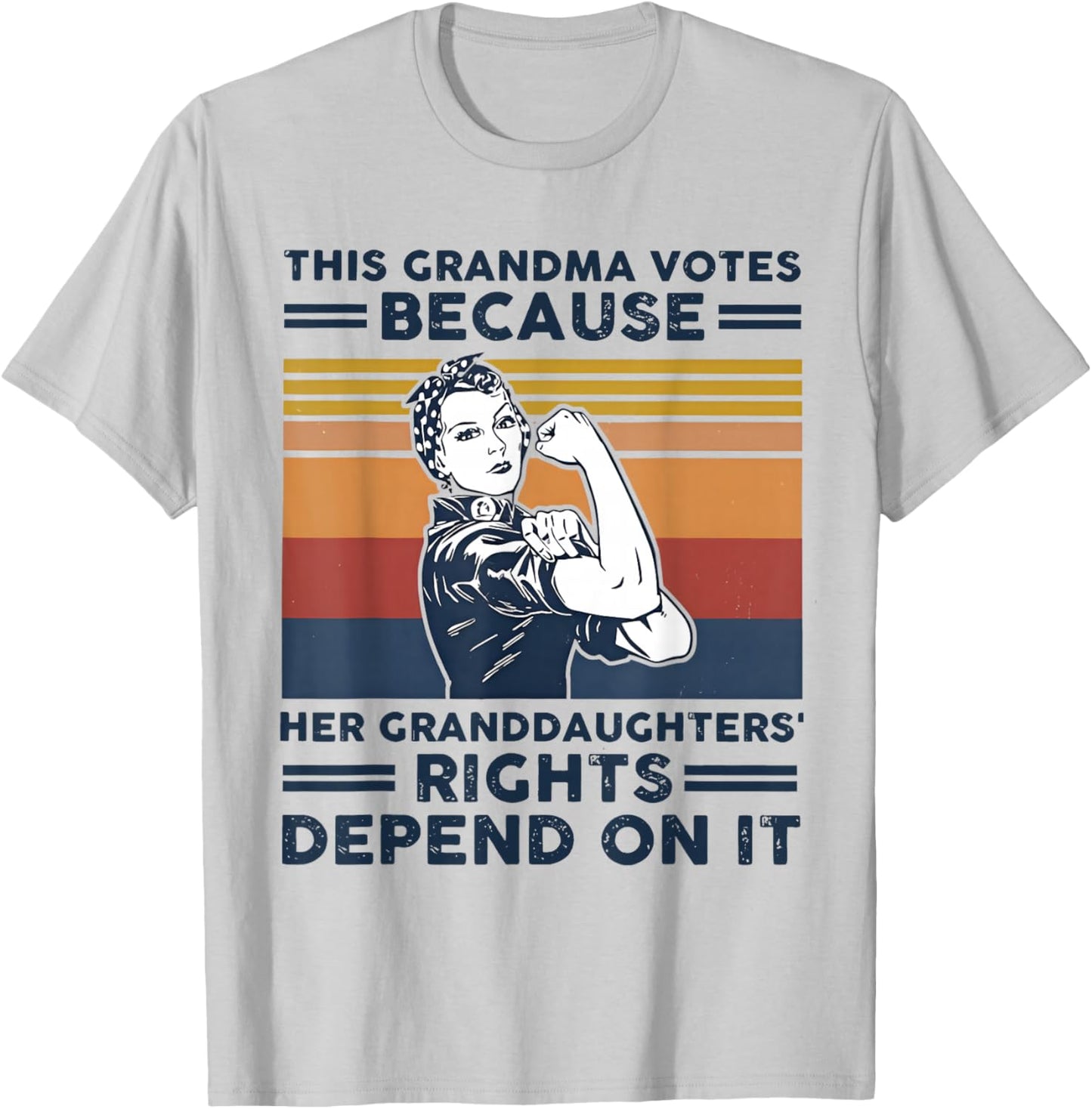 This Grandma Votes Because Her Granddaughter Rights Depends T-Shirt - T-Shirt | Ash