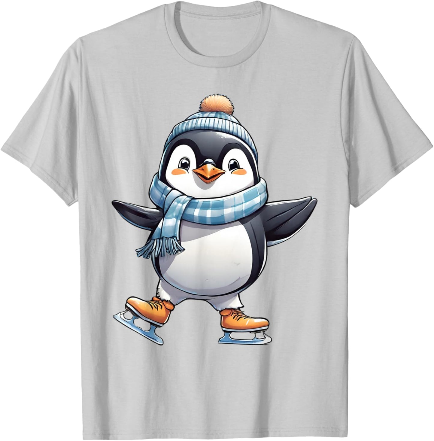 Funny Ice Skating Penguin Figure Skater Skate Dancer Gift T-Shirt - T-Shirt | Ash