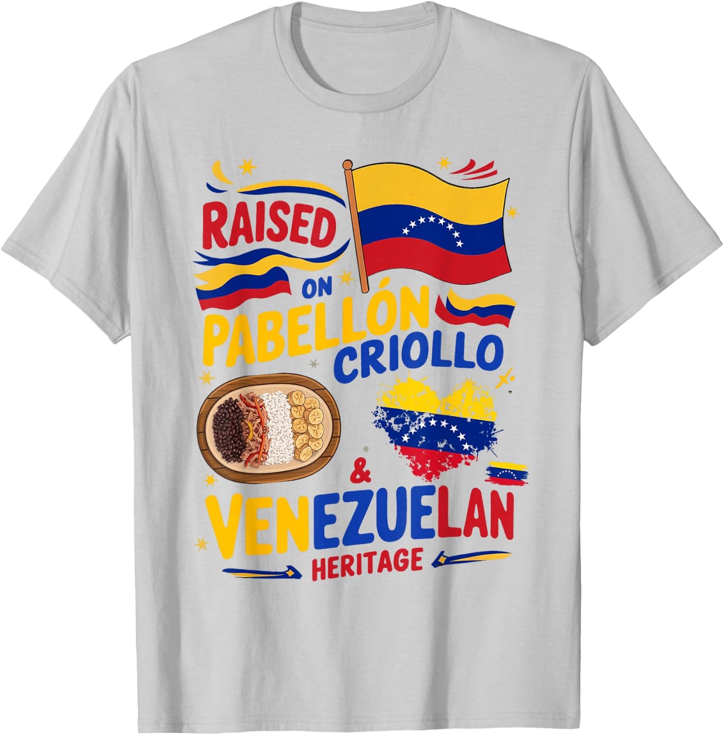 Venezuelan Flag Food Idea & Venezuela Heritage T-Shirt - T-Shirt | Ash