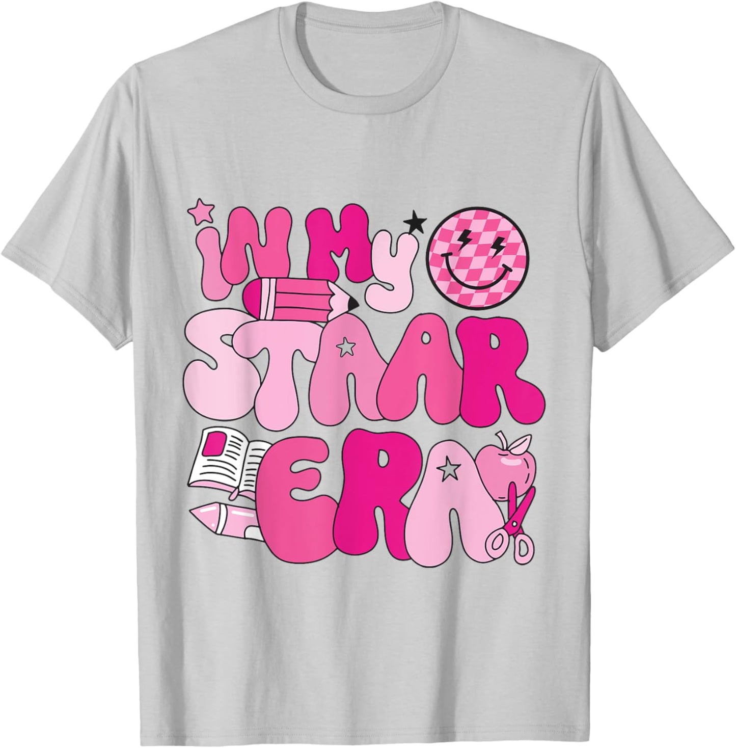 Groovy In My Star Era Pink Teacher Team Teacher Appreciation Women T-Shirt - T-Shirt | Ash