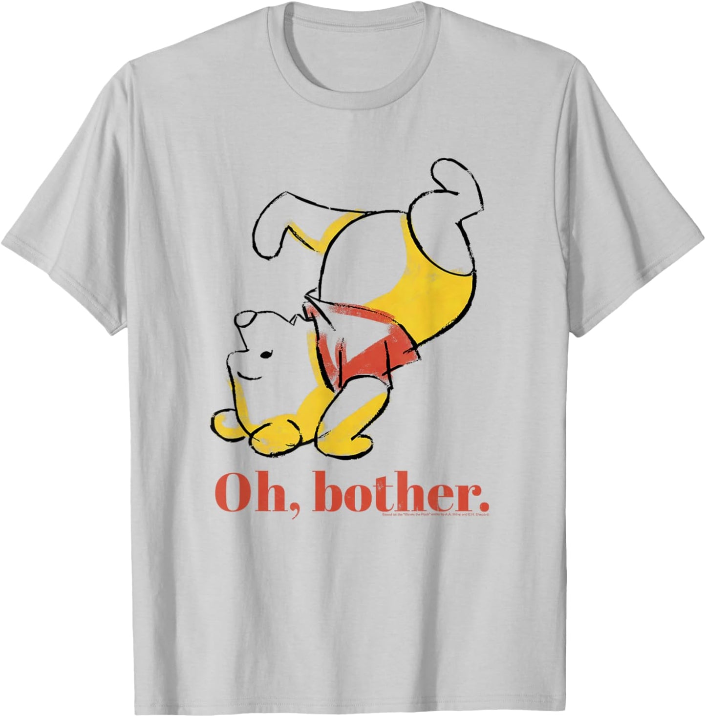 Disney Winnie The Pooh Oh Brother Handstand Art Logo T-Shirt - T-Shirt | Ash