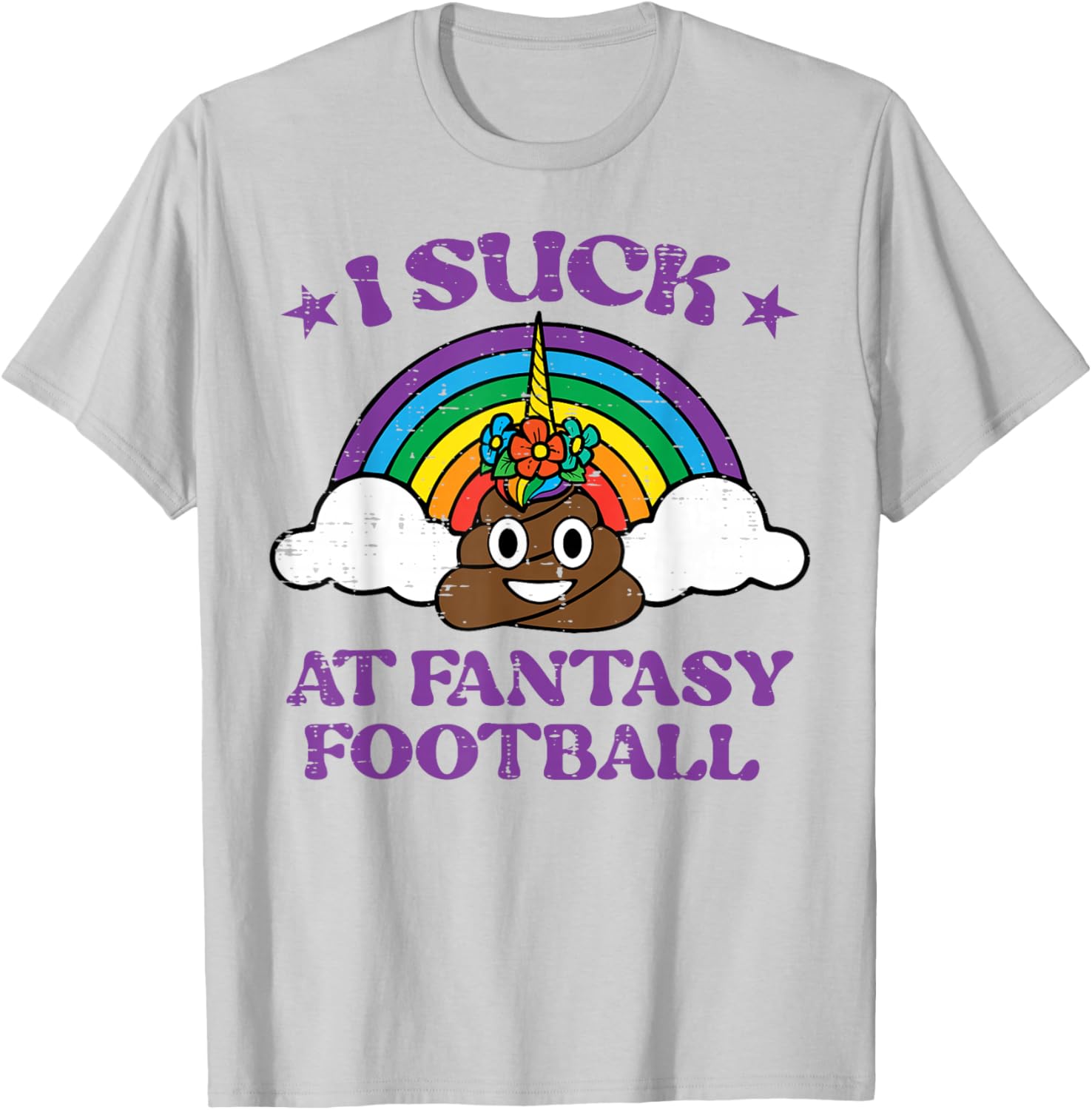 Funny Pink Fantasy Football Loser Shirt Flower Rainbow Men T-Shirt - T-Shirt | Ash