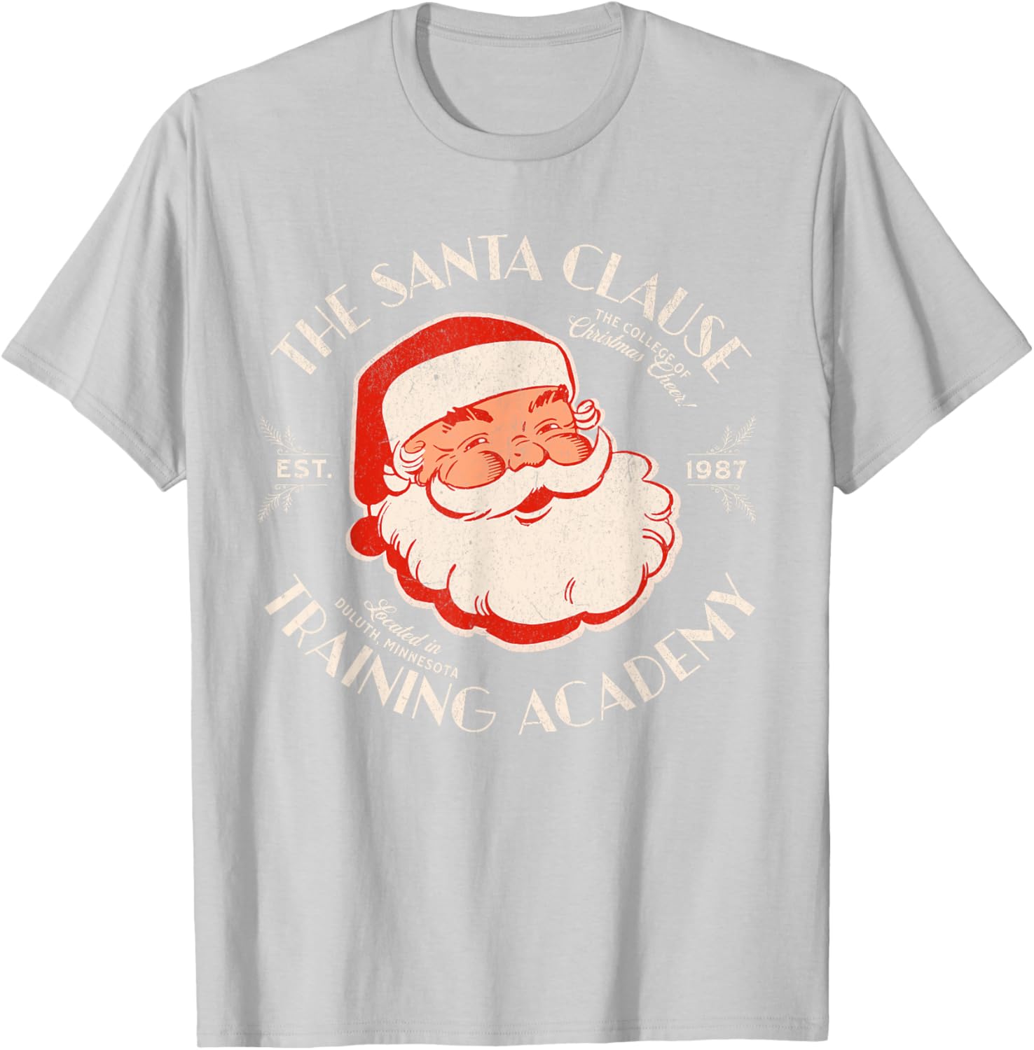 The Santa Clause Training Academy Retro Christmas T-Shirt - T-Shirt | Ash