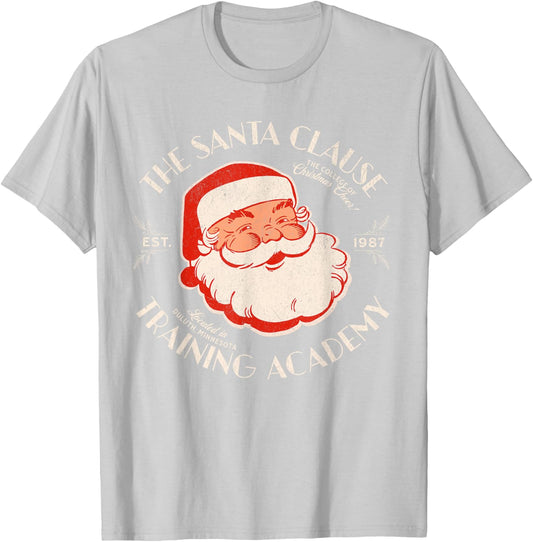 The Santa Clause Training Academy Retro Christmas T-Shirt - T-Shirt | Ash