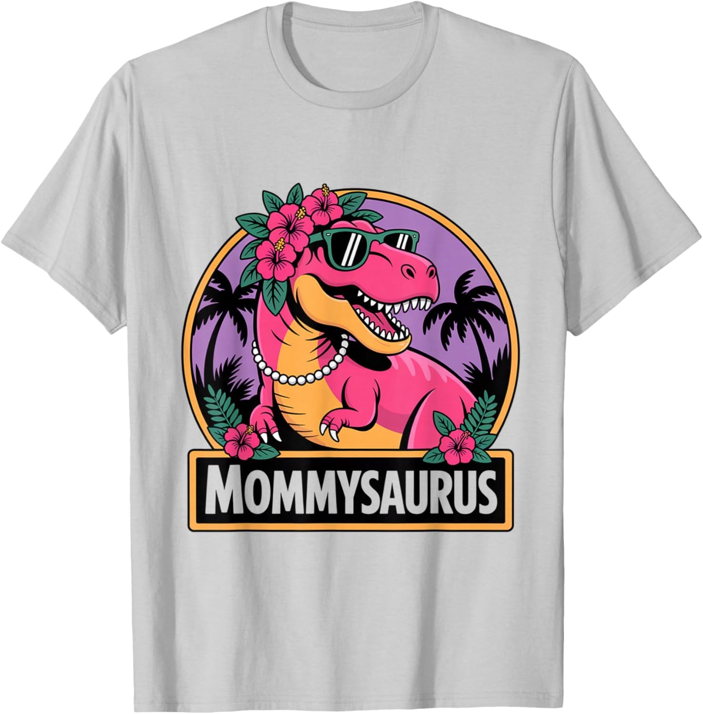 Mommy Dino Mommysaurus Dinosaur Birthday Mamasaurus T-Shirt - T-Shirt | Ash