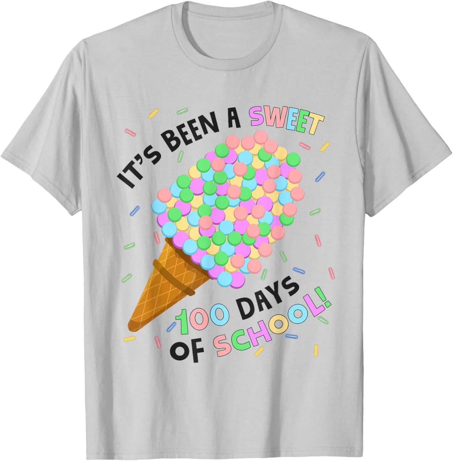 Its Been A Sweet 100 Days of School Ice Cream 100th Day Kids T-Shirt - T-Shirt | Ash