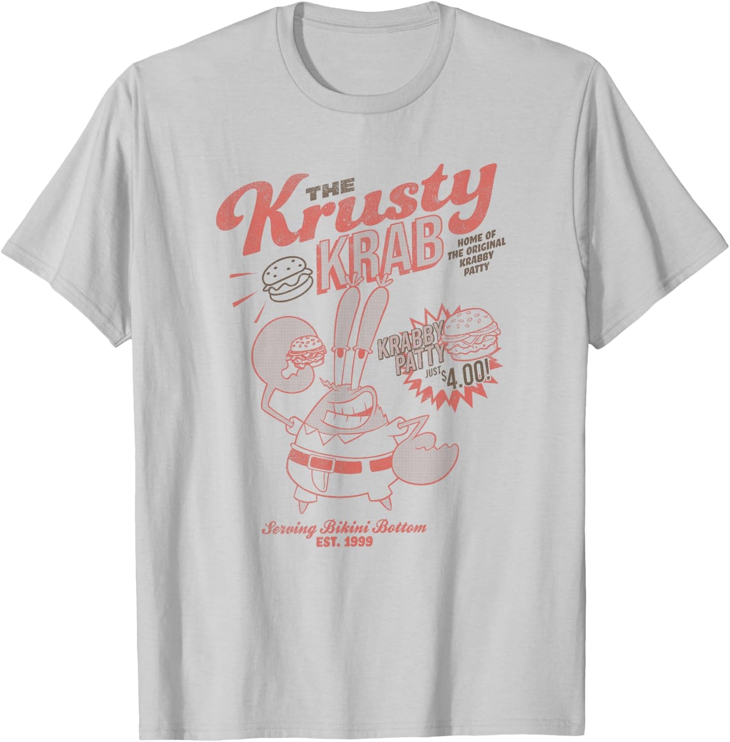 Spongebob Squarepants Mr. Krabs Krusty Krab Ad T-Shirt - T-Shirt | Ash