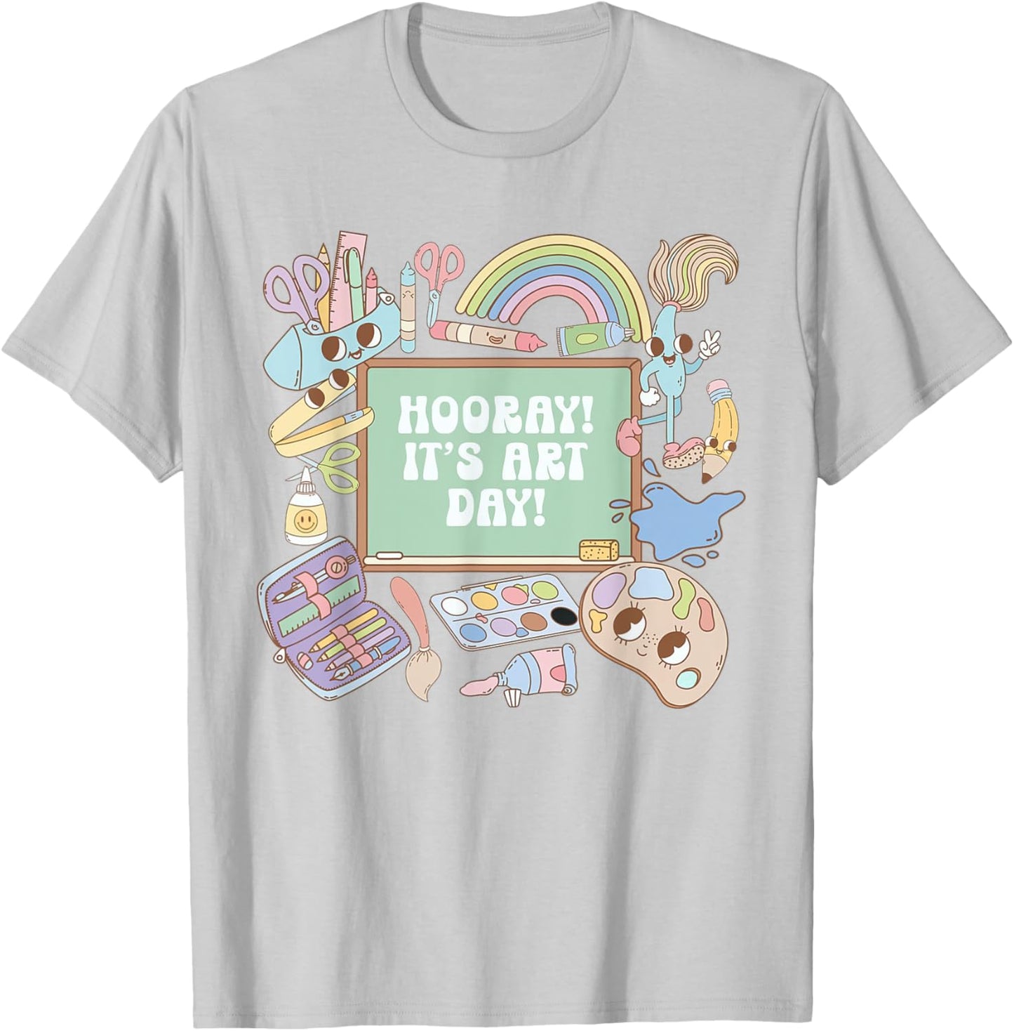 Retro Hooray It's Art Day Art Teacher Back To School Women T-Shirt - T-Shirt | Ash