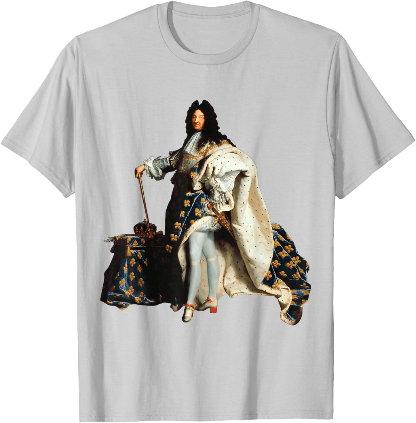 Louis XIV, Louis 14, French King Royalist Fleur de Lys T-Shirt - T-Shirt | Ash