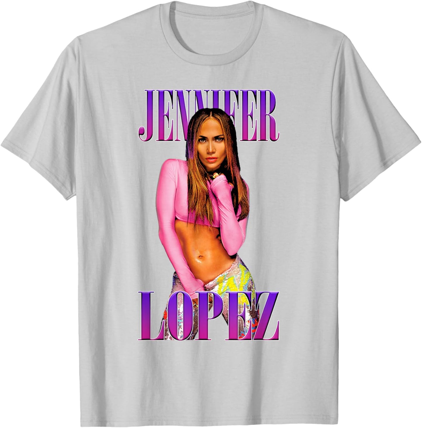 Jennifer Lopez Pink Pose White T-Shirt - T-Shirt | Ash