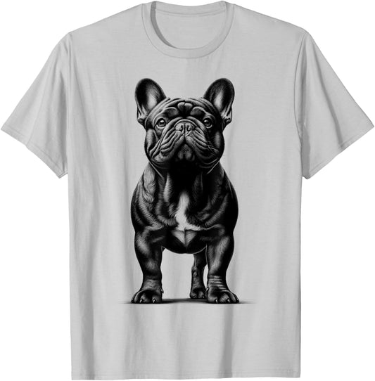 Cute French Bulldog in Proud Pose T-Shirt - T-Shirt | Ash
