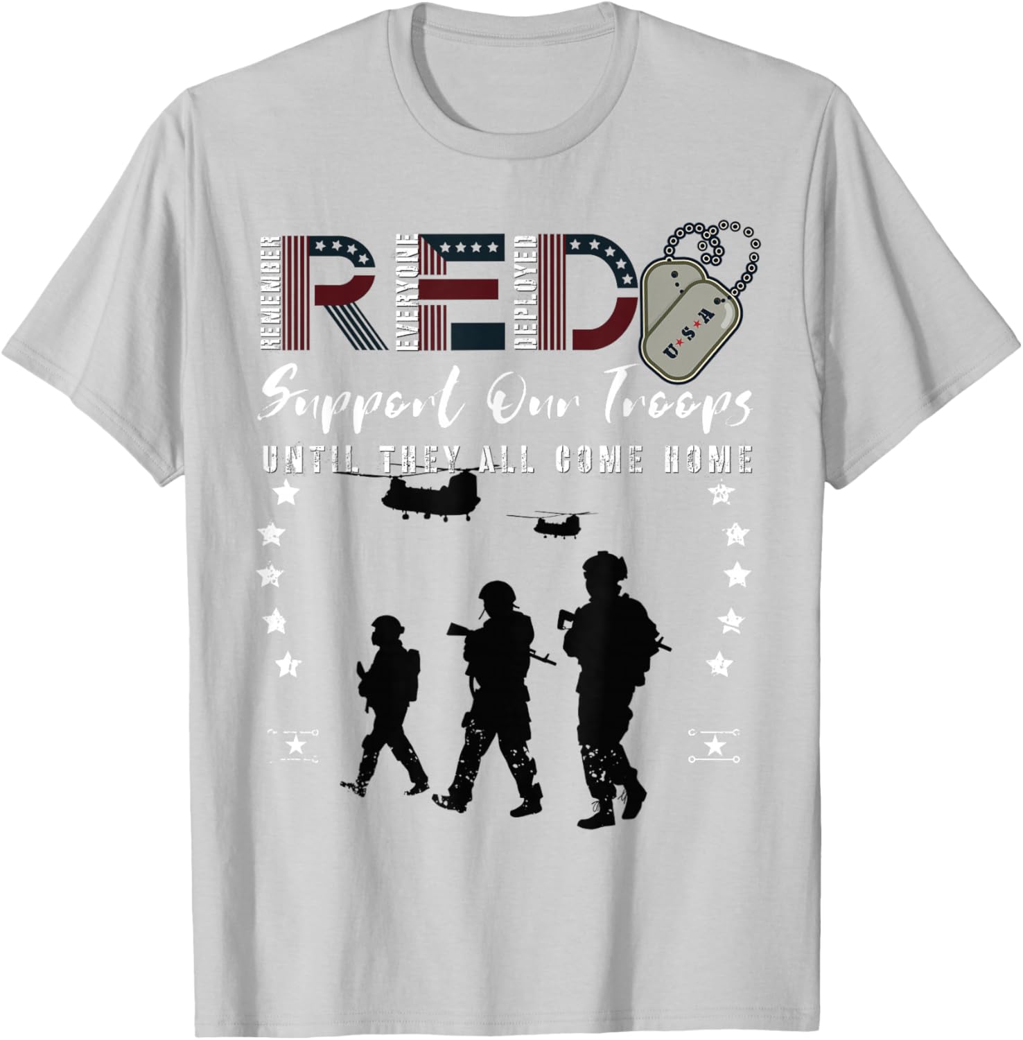Red Friday Military On Friday We Wear Red Support Our troops T-Shirt - T-Shirt | Ash