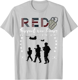 Red Friday Military On Friday We Wear Red Support Our troops T-Shirt - T-Shirt | Ash