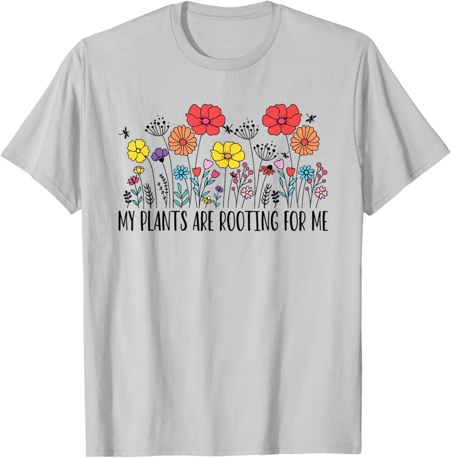 Retro Vintage My Plants Are Rooting For Me Plant Lover Funny T-Shirt - T-Shirt | Ash