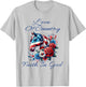 Patriotic Christian Faith In God Cool Horse Lady & Cross T-Shirt - T-Shirt | Ash