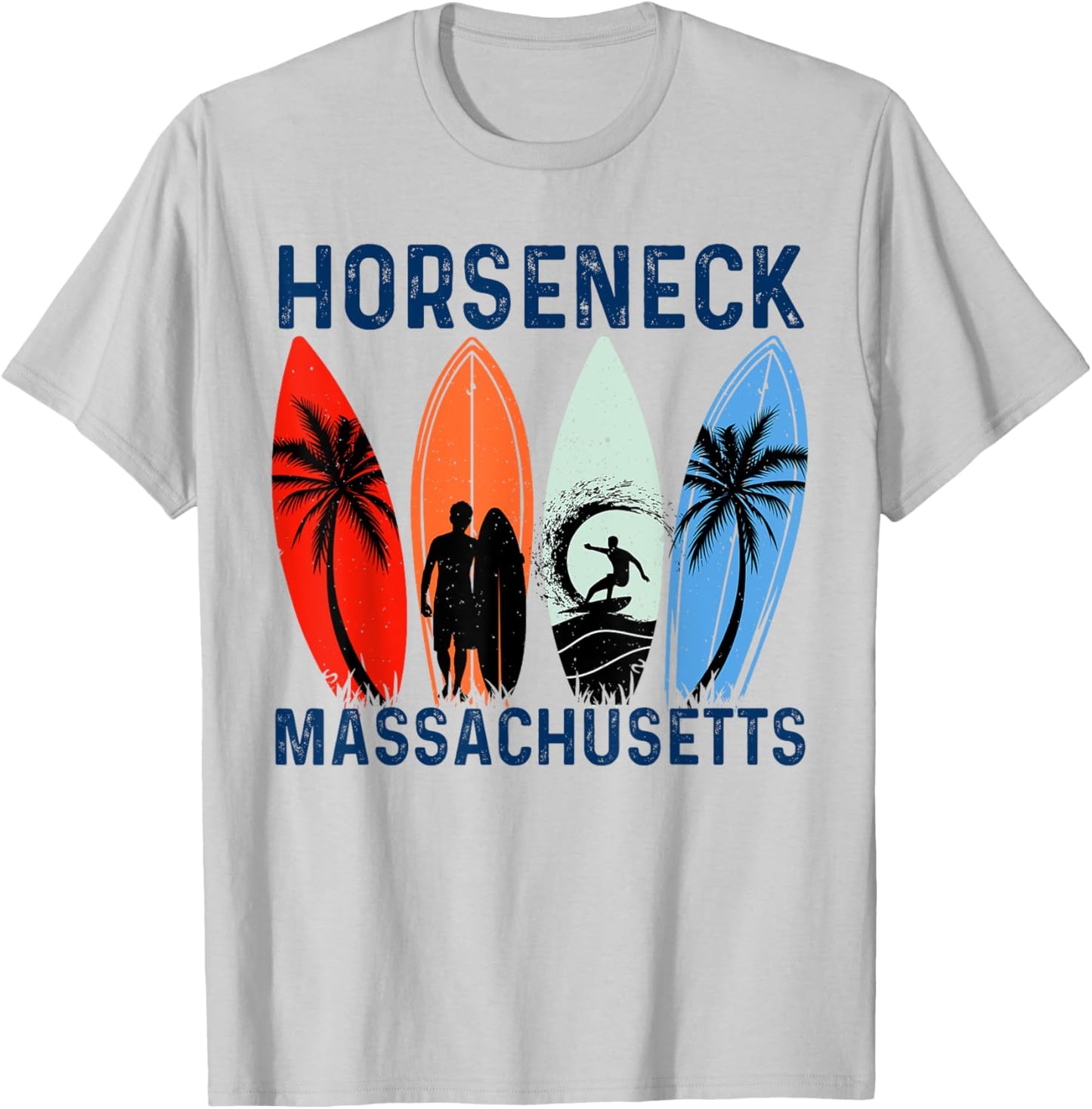 Retro Massachusetts Horseneck Surfing Beach T-Shirt - T-Shirt | Ash