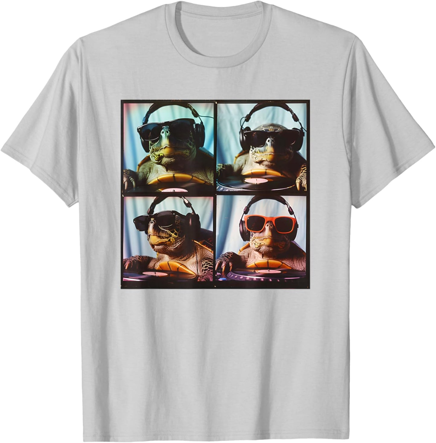 Funny Turtle Face Animal Photobooth Unique Pet Turtle Mom T-Shirt - T-Shirt | Ash