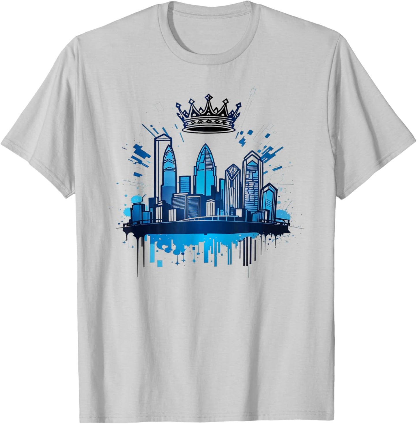 Charlotte Skyline Crown 704 Queen City T-Shirt - T-Shirt | Ash
