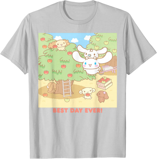 Cinnamoroll Best Day Ever Apple Picking T-Shirt - T-Shirt | Ash
