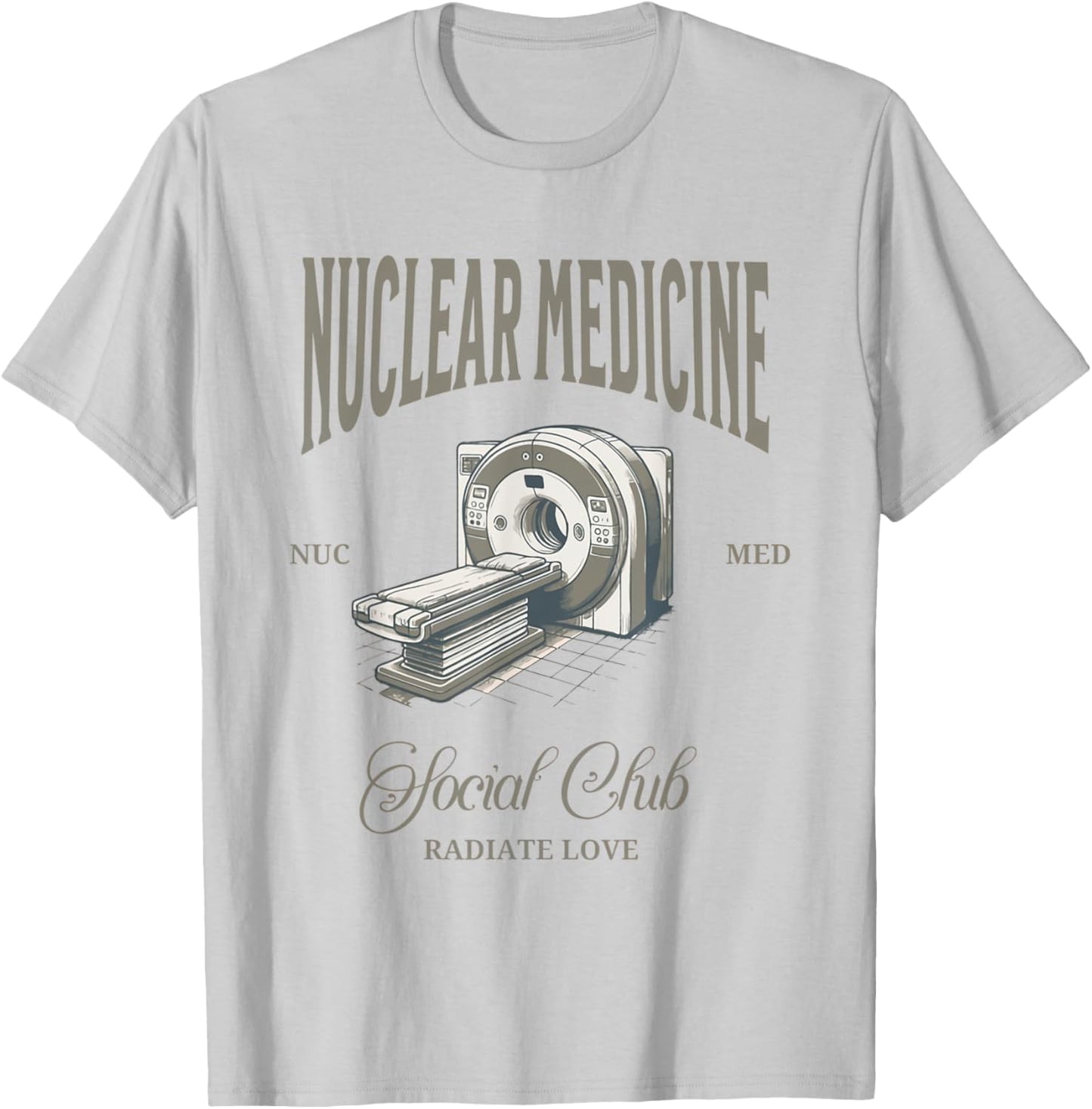 Retro Nuclear Medicine Social Club Radiology Nuc Med Tech T-Shirt - T-Shirt | Ash